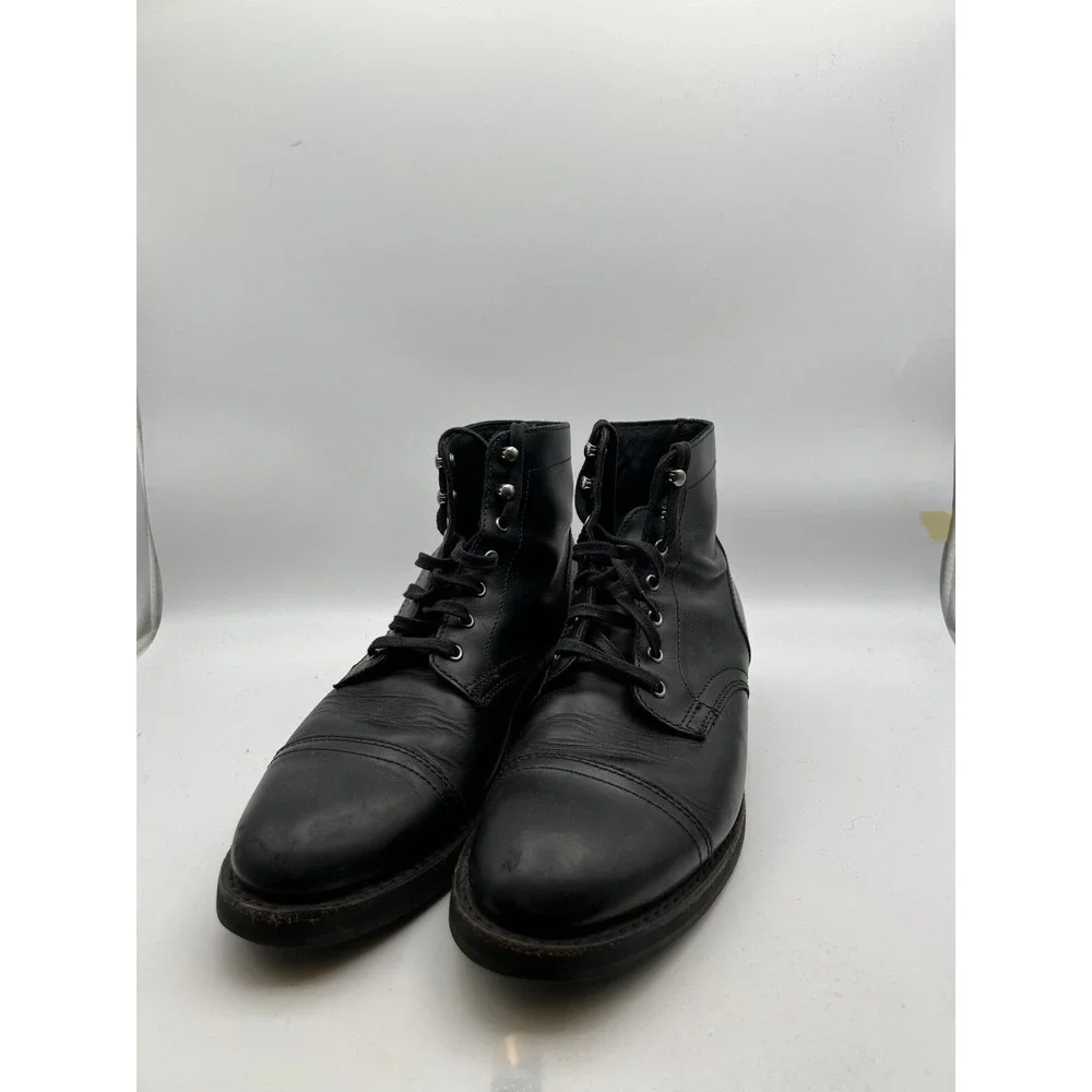 Thursday Boot Co Dr. Scholls Captain Black Matte Leather Cap Toe Boots Mens 9 US